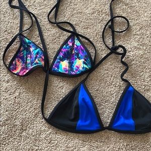 Two triangle bikinis